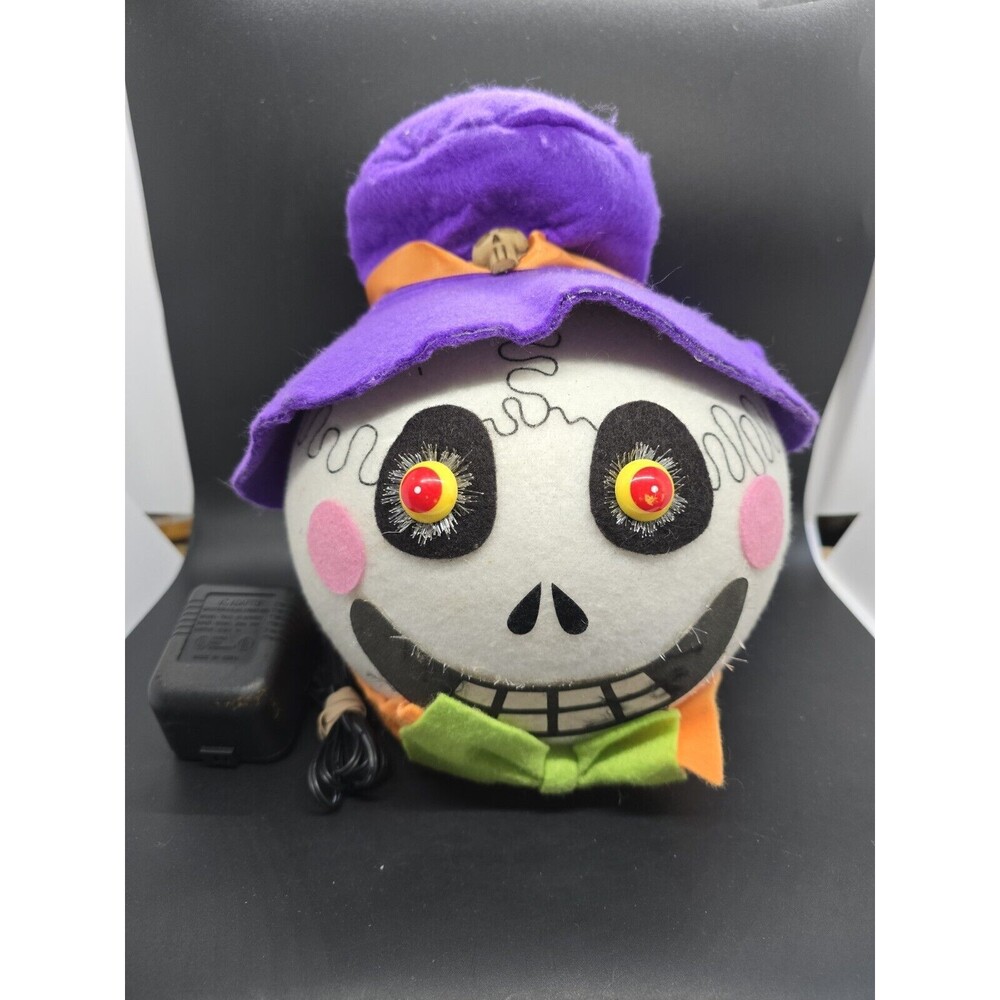 Gemmy Fiber Optic Haunted Head Skeleton Light Up Color Haloween **Not Working**